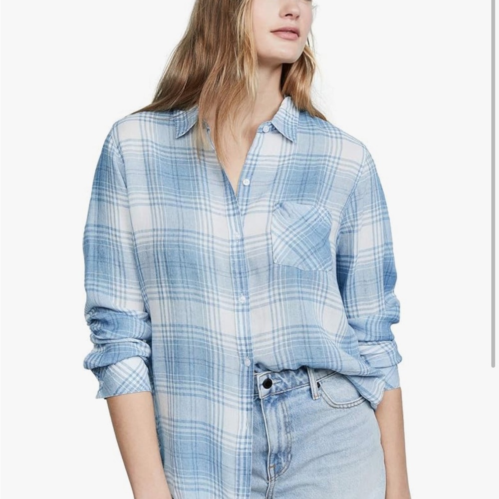 Rails brand “Charli” shirt in periwinkle white, size small, great condition.